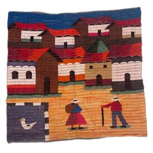 Vintage Peruvian Tapestry Alpaca Wool